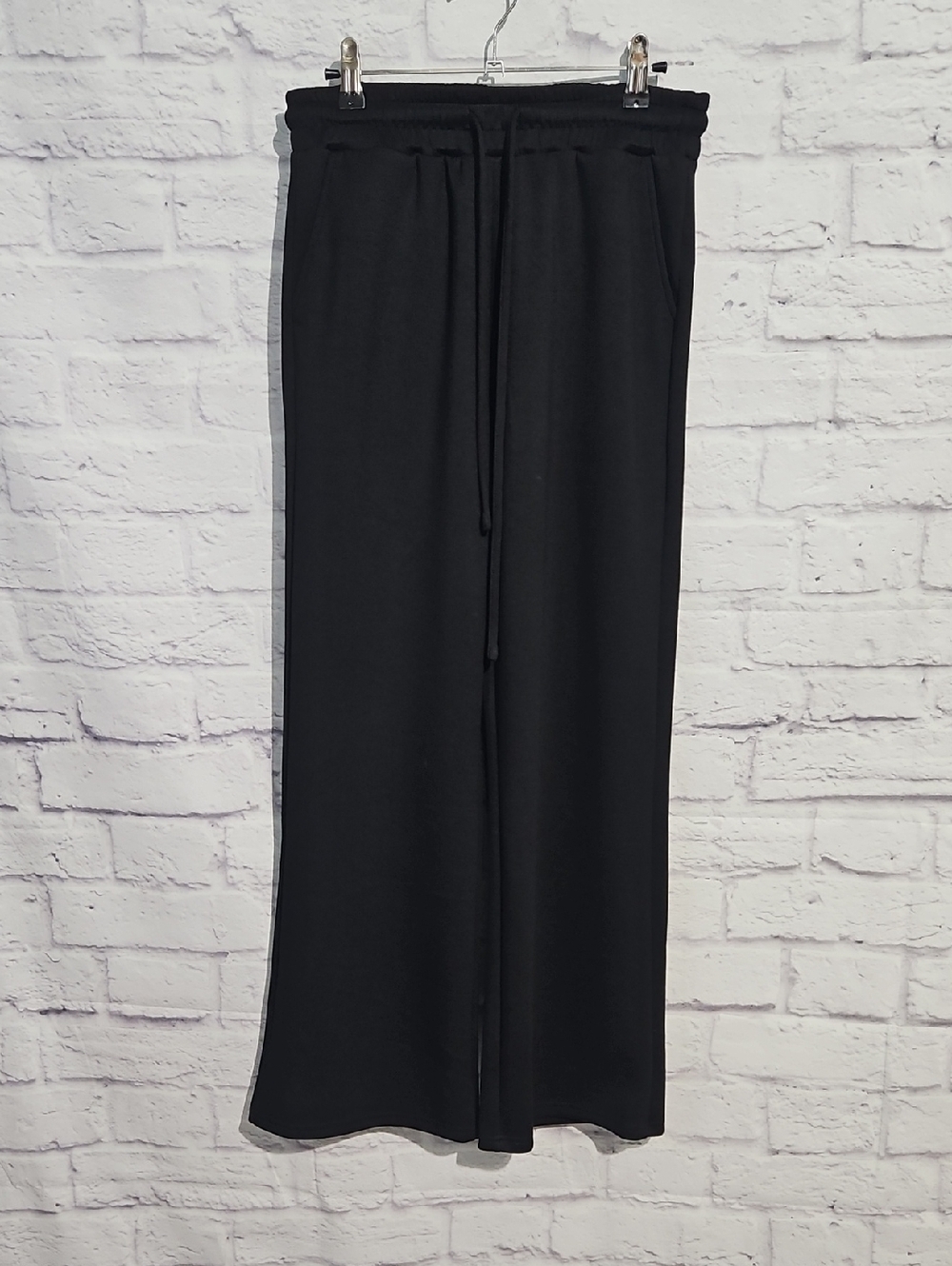 Classic Black Flare-Leg Drawstring Sweatpants for Women